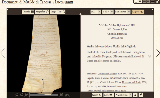 Documenti di Matilde di Canossa a Lucca